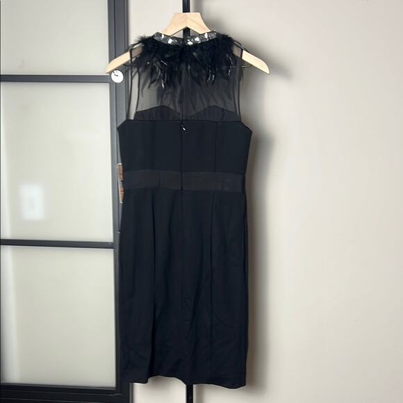 NWT NUE By Shani Feather Neck Shaping/Firming Sheath Dress Black Size 6 - Picture 2 of 10